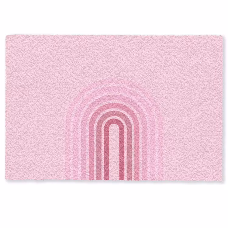 Deurmat - Regenboog - Roze - Abstract - Modern - Minimalistisch — 1