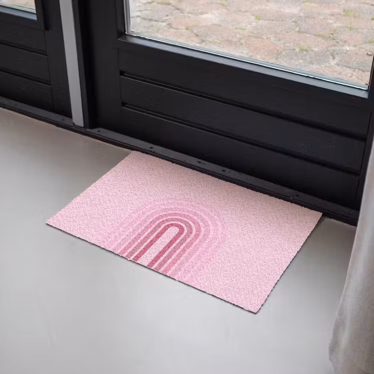 Deurmat - Regenboog - Roze - Abstract - Modern - Minimalistisch — 2