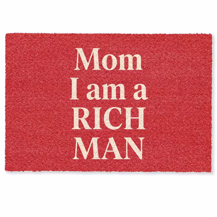 Deurmat - Tekst - Rijkdom - Motivatie - Rood - Modern — 1