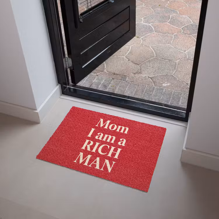 Deurmat - Tekst - Rijkdom - Motivatie - Rood - Modern — 4