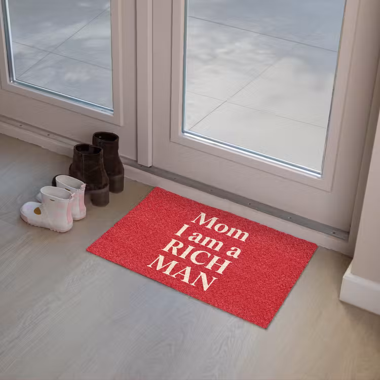 Deurmat - Tekst - Rijkdom - Motivatie - Rood - Modern — 8