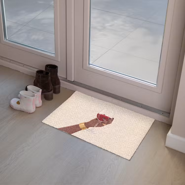 Deurmat - Vrouw - Wijn - Glas - Illustratie - Rood — 8