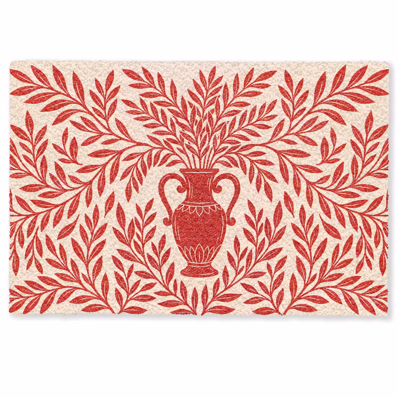 Deurmat - Vaas - Planten - Decoratie - Abstract - Rood — 1