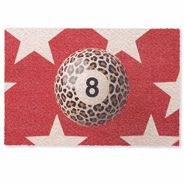 Deurmat - Spel - Dierenprint - Nummer 8 - Modern - Rood — 1