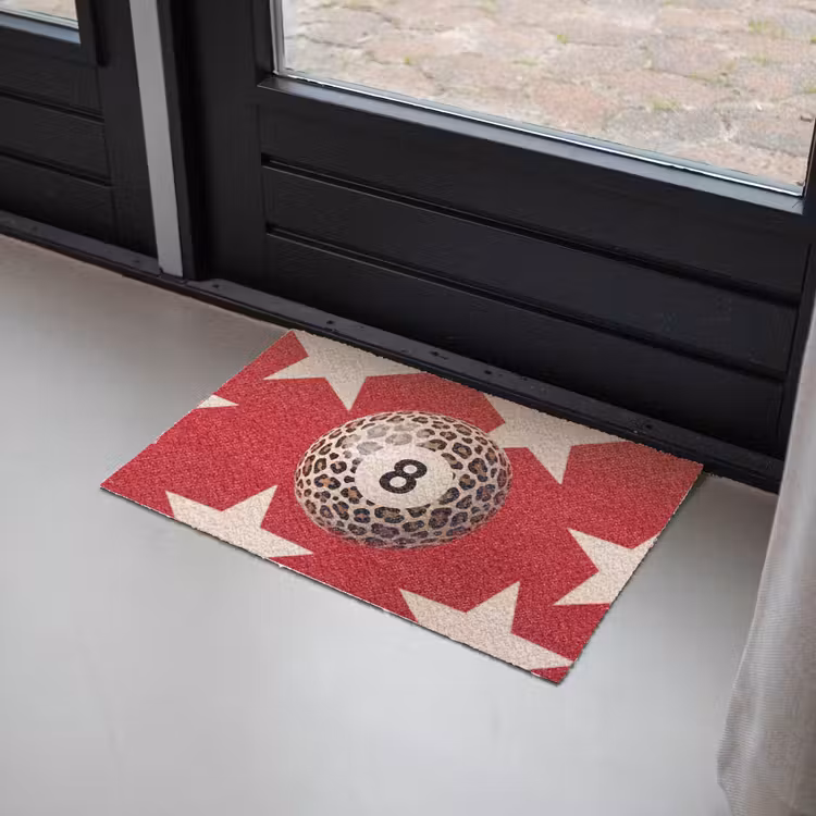 Deurmat - Spel - Dierenprint - Nummer 8 - Modern - Rood — 2