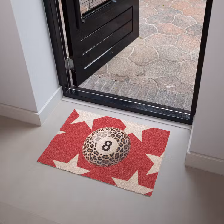 Deurmat - Spel - Dierenprint - Nummer 8 - Modern - Rood — 4