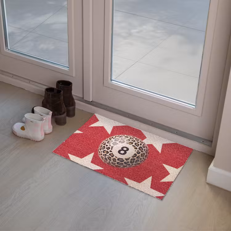 Deurmat - Spel - Dierenprint - Nummer 8 - Modern - Rood — 8