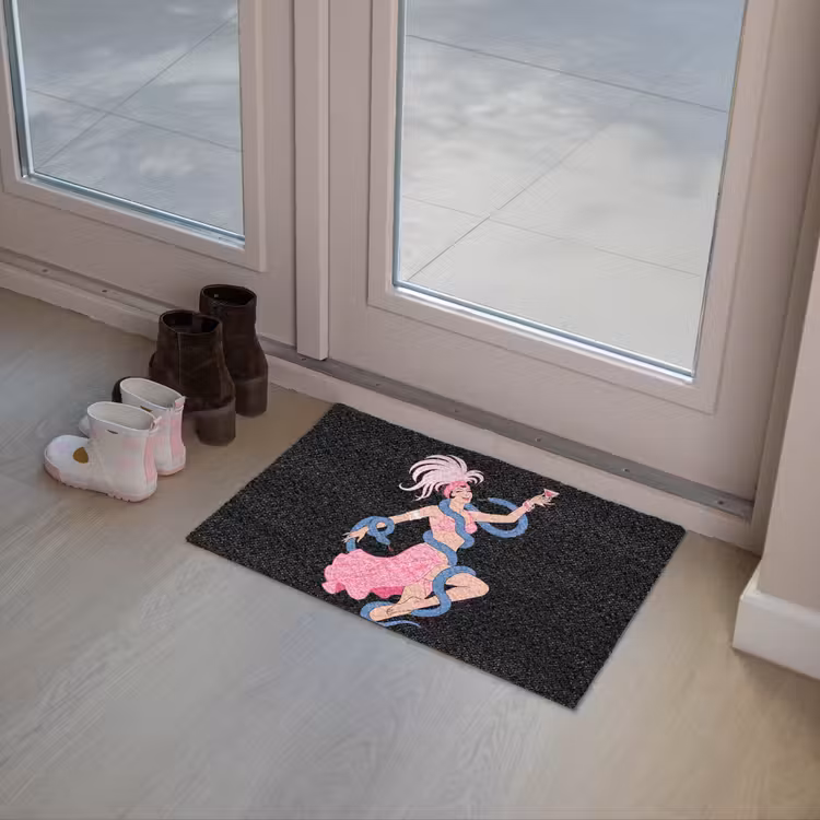 Deurmat - Vrouw - Danseres - Slangen - Art Deco - Roze — 8