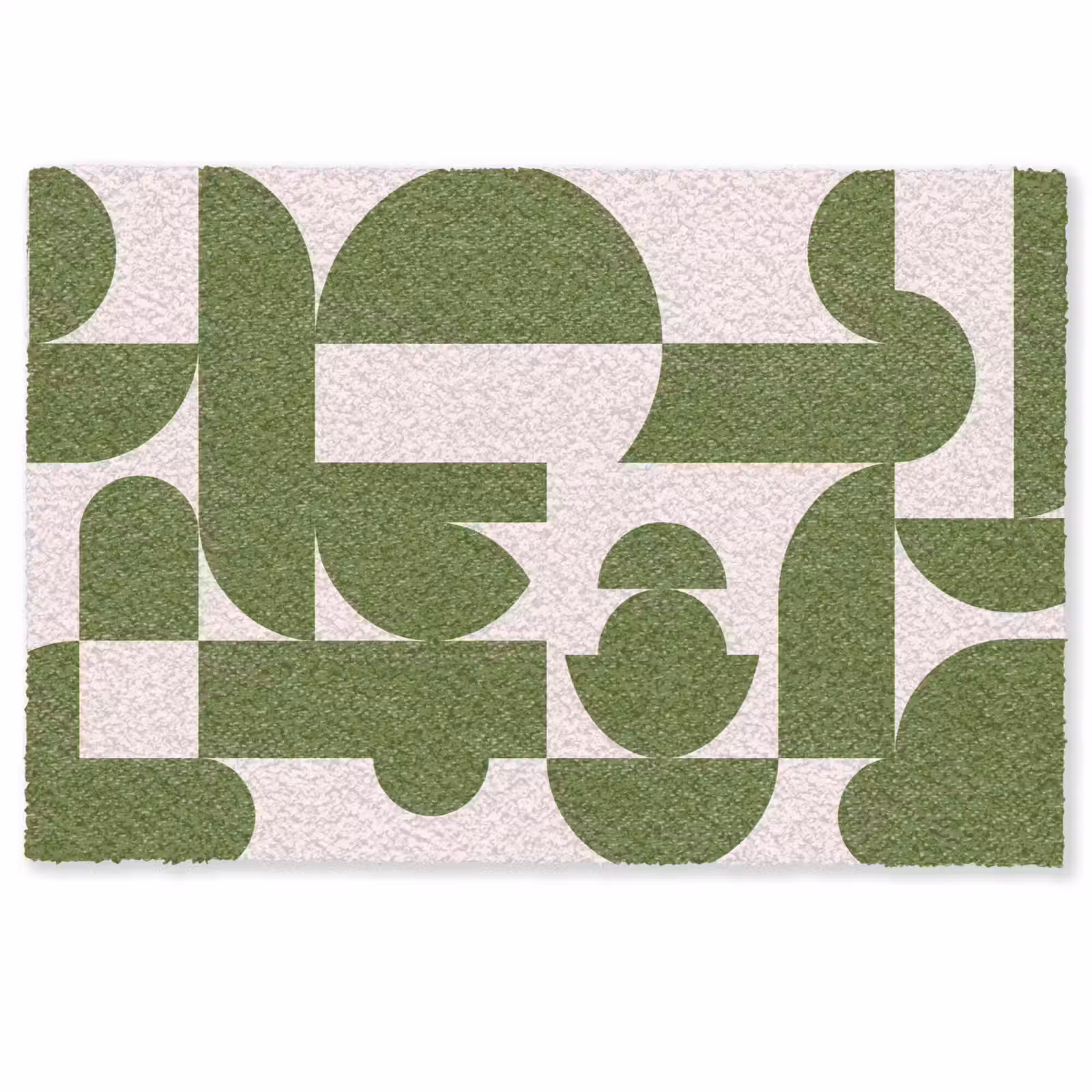 Deurmat - Abstract - Geometrie - Modern - Groen - Wit — 1