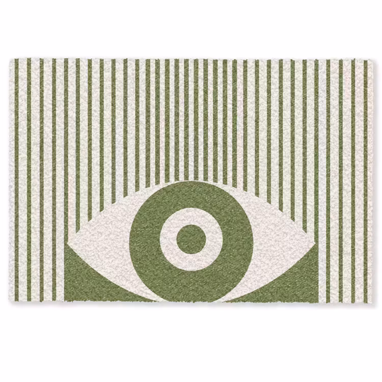 Deurmat - Abstract - Oog - Strepen - Modern - Groen — 1