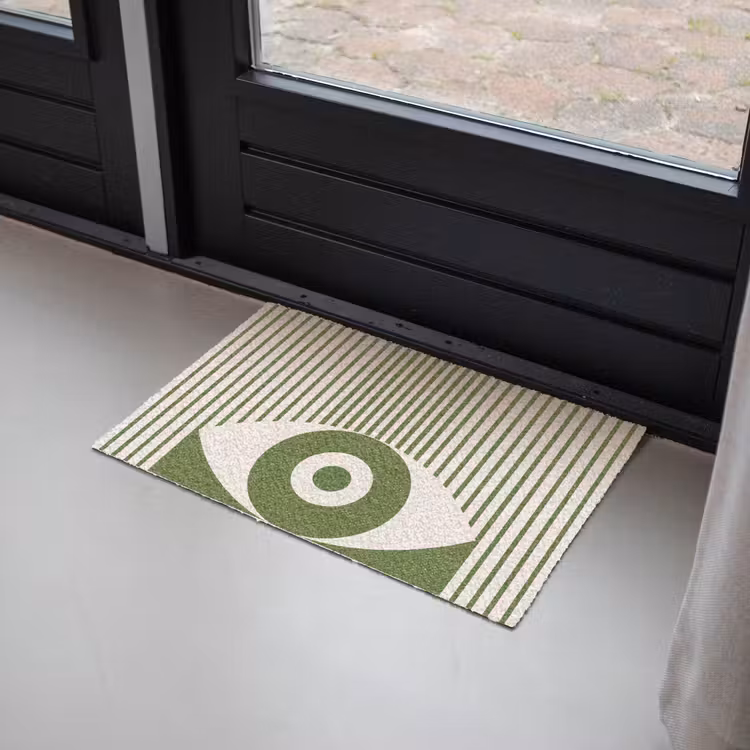Deurmat - Abstract - Oog - Strepen - Modern - Groen — 2