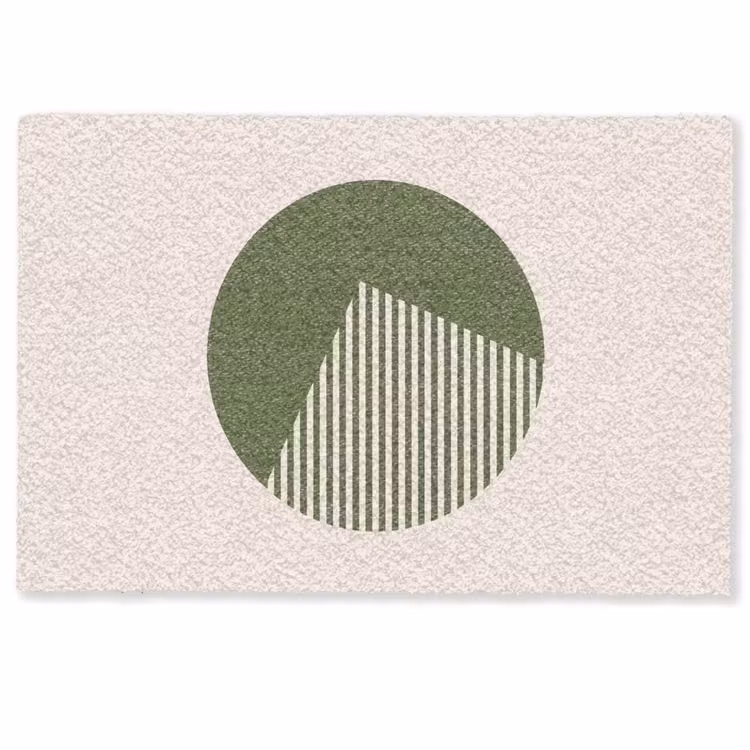 Deurmat - Cirkel - Strepen - Geometrisch - Abstract - Groen — 1