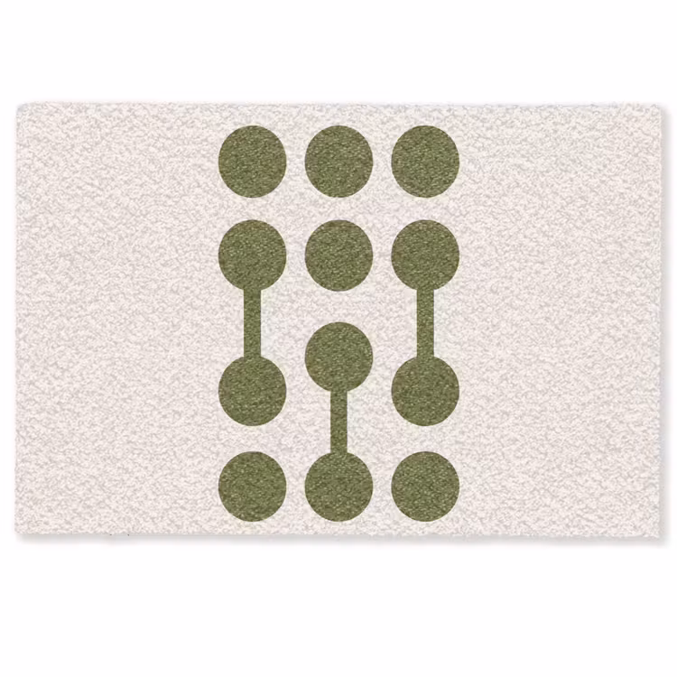 Deurmat - Cirkels - Geometrisch - Abstract - Modern - Groen — 1