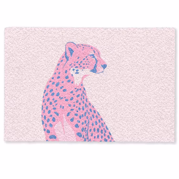 Deurmat - Dieren - Profiel - Abstract - Roze - Blauw — 1
