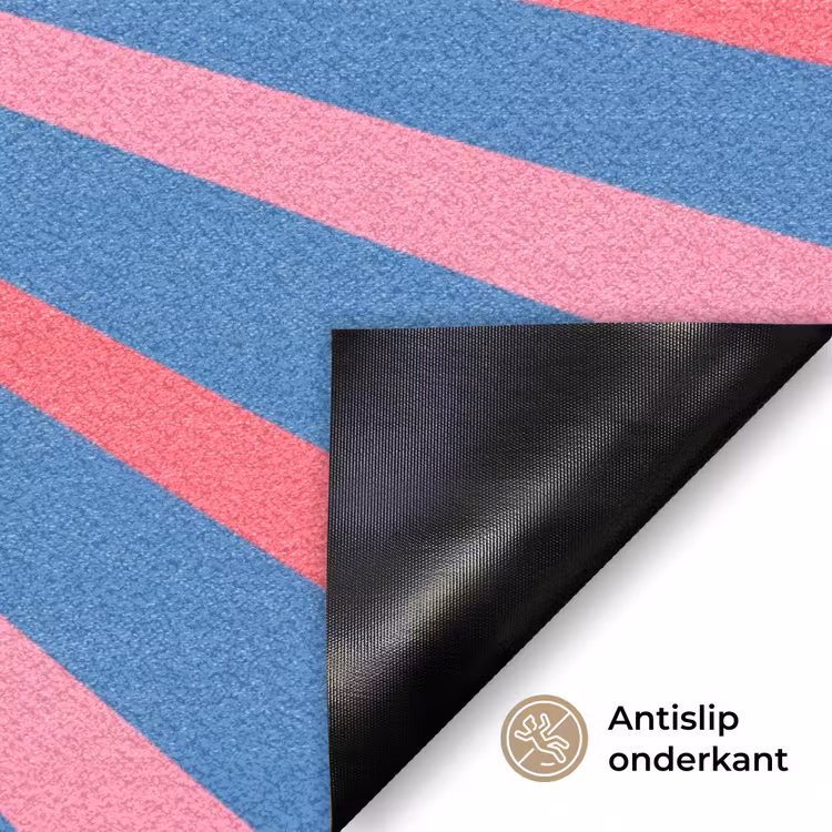 Deurmat - Spreuk - Grafisch - Abstract - Roze - Blauw — 6