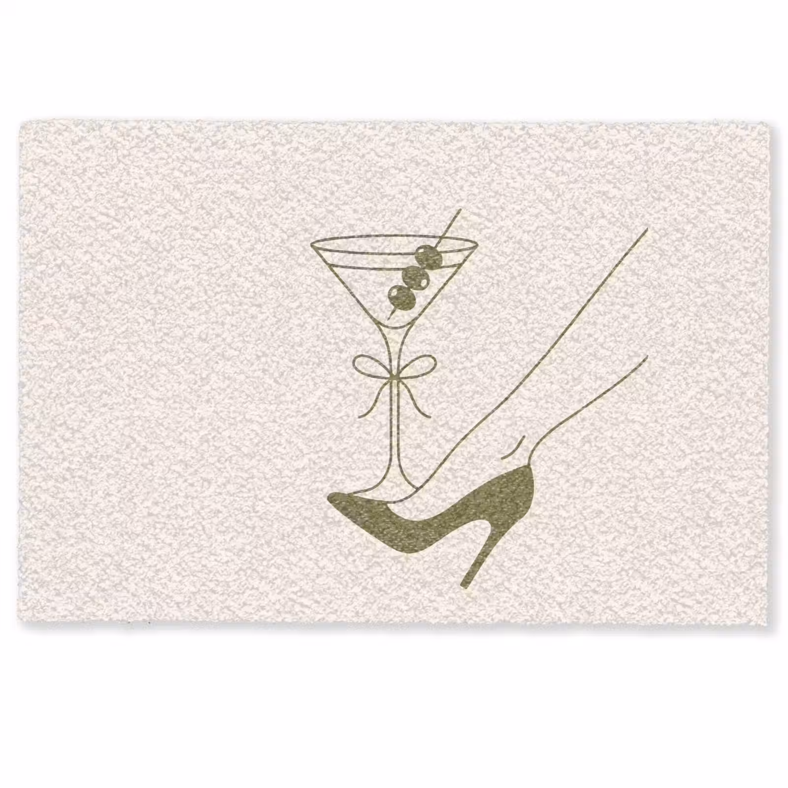 Deurmat - Drank - Martini - Hoge hak - Mode - Groen — 1