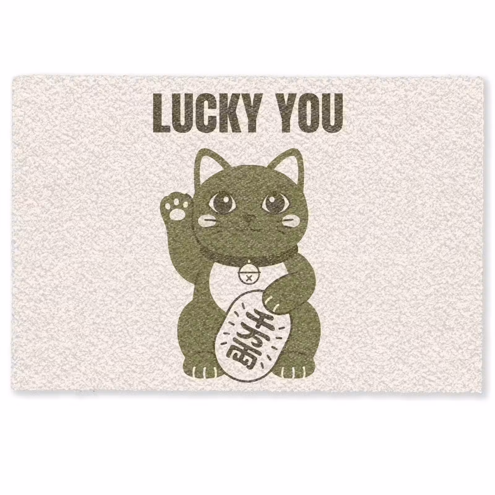 Deurmat - Kat - Geluk - Dieren - Modern - Groen — 1