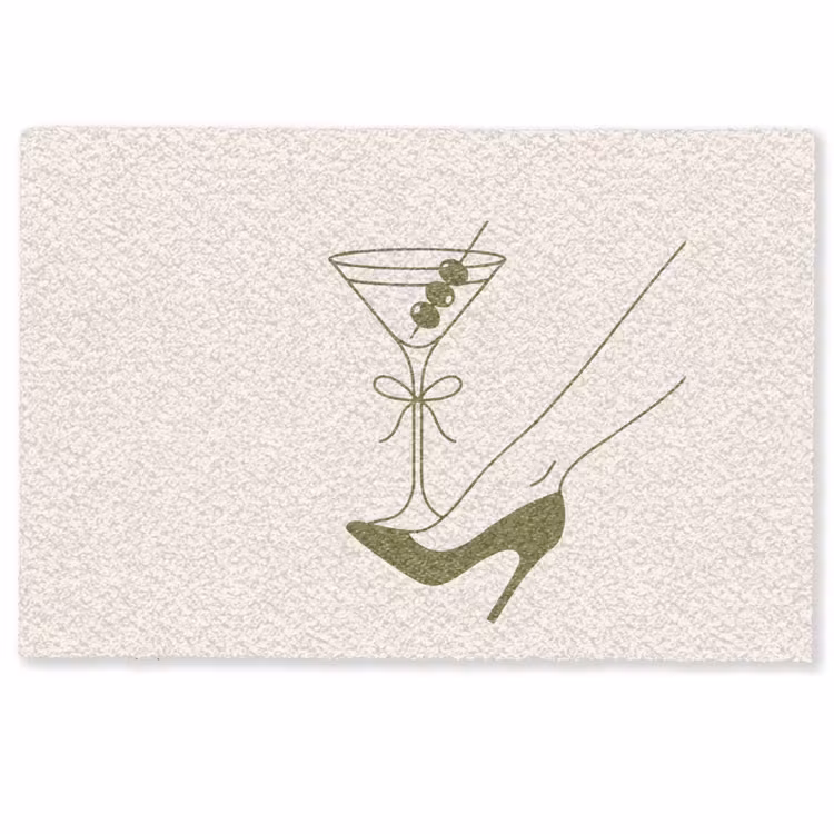 Deurmat - Drank - Martini - Hoge hak - Mode - Groen — 1
