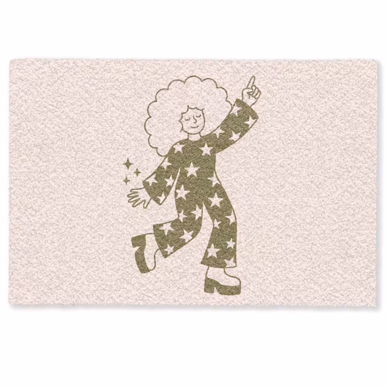 Deurmat - Mensen - Dansend - Feest - Vintage - Groen — 1