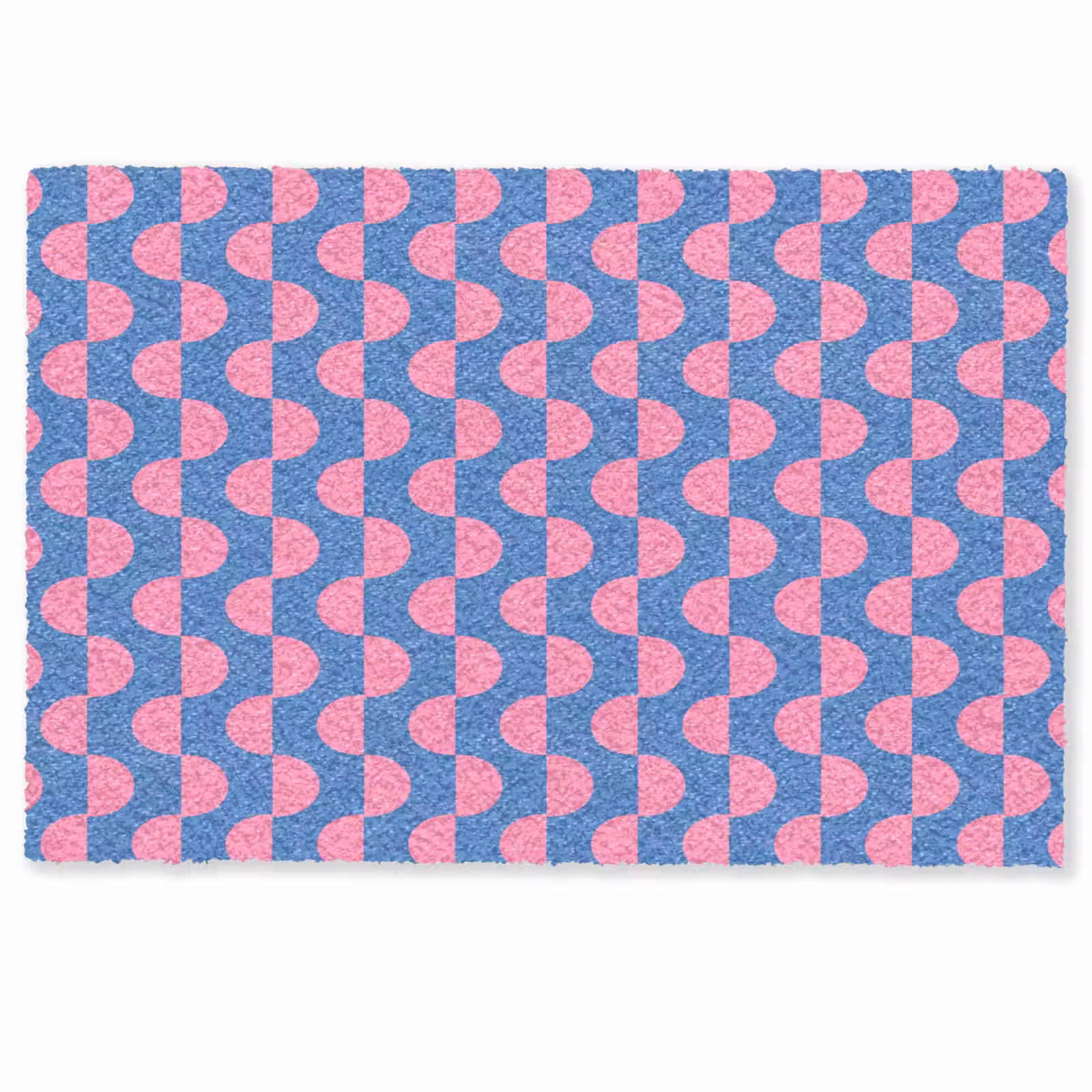 Deurmat - Patroon - Halve cirkels - Abstract - Modern - Roze - Blauw — 1