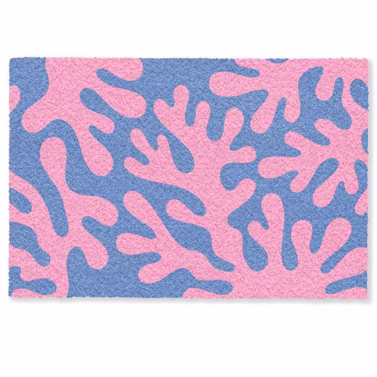 Deurmat - Abstract - Vormen - Roze - Blauw — 1