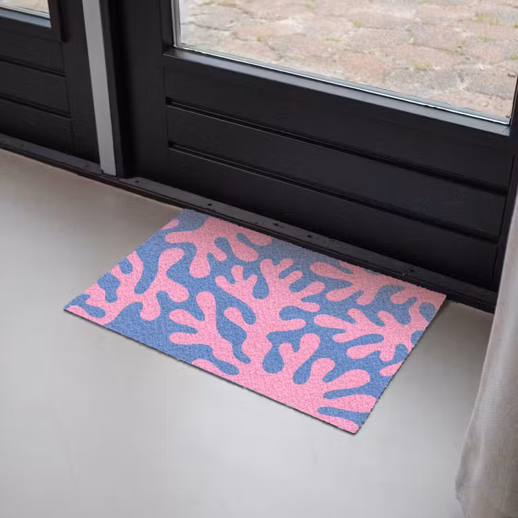 Deurmat - Abstract - Vormen - Roze - Blauw — 2