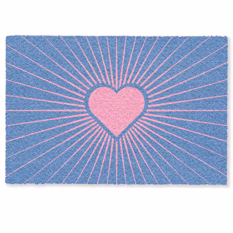 Deurmat - Hart - Stralen - Liefde - Modern - Roze — 1
