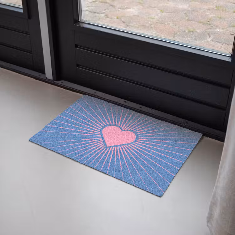 Deurmat - Hart - Stralen - Liefde - Modern - Roze — 2