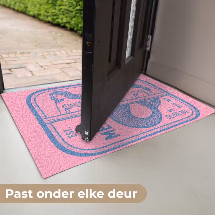 Deurmat - Meermin - Sardineblik - Illustratie - Roze - Retro — 7