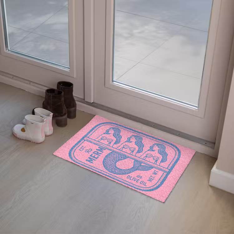 Deurmat - Meermin - Sardineblik - Illustratie - Roze - Retro — 8