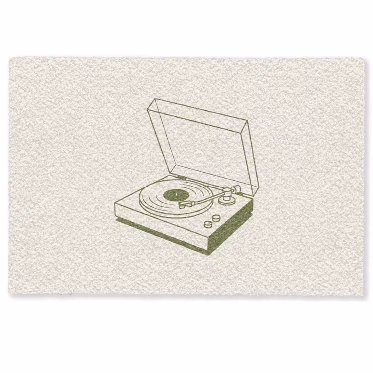 Deurmat - Platenspeler - Vinyl - Muziek - Minimalistisch - Groen — 1