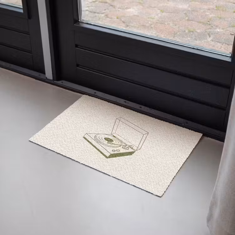 Deurmat - Platenspeler - Vinyl - Muziek - Minimalistisch - Groen — 2