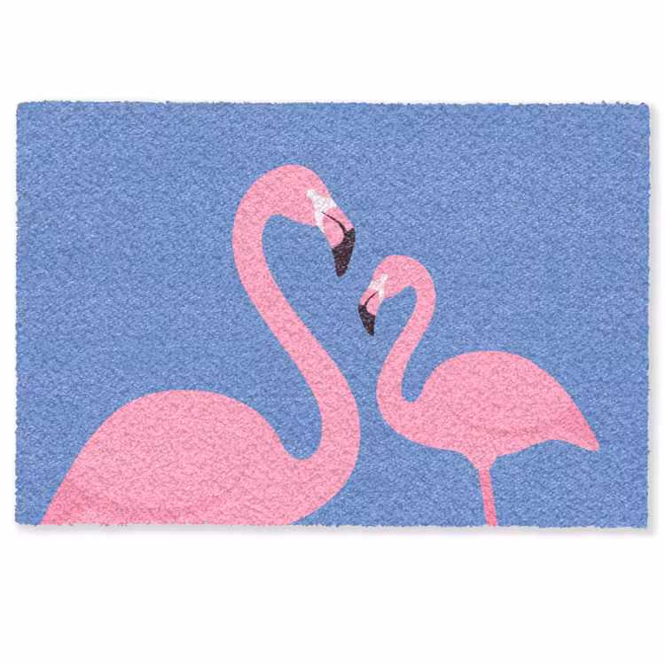 Deurmat - Vogel - Paar - Dieren - Modern - Roze — 1
