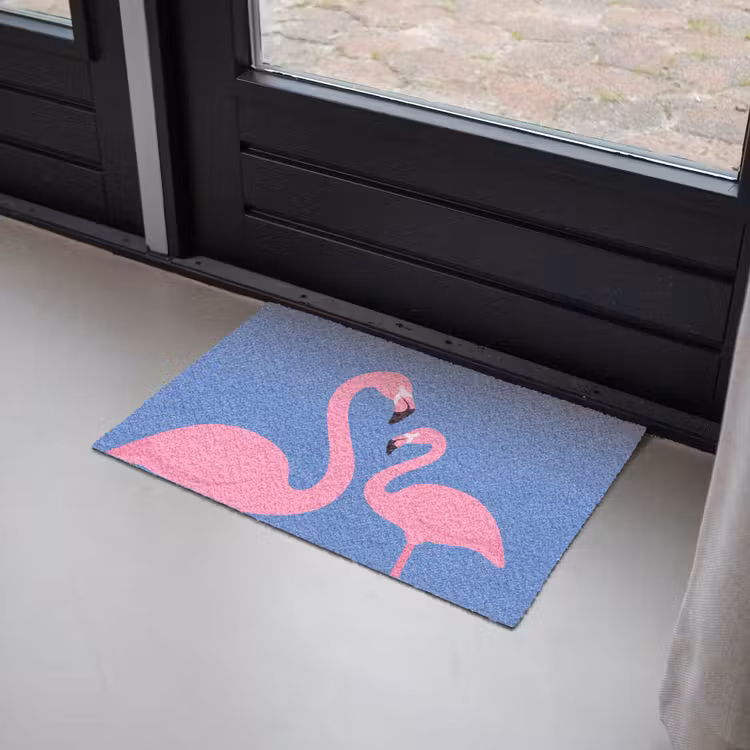 Deurmat - Vogel - Paar - Dieren - Modern - Roze — 2