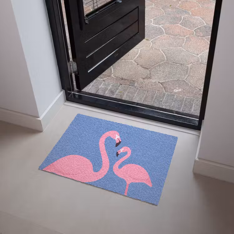 Deurmat - Vogel - Paar - Dieren - Modern - Roze — 4