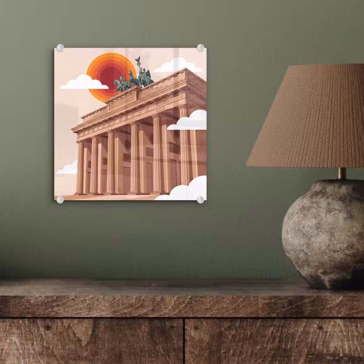 Glas schilderij - Architectuur - Brandenburg - Berlijn - Zonsondergang - Historisch — 4