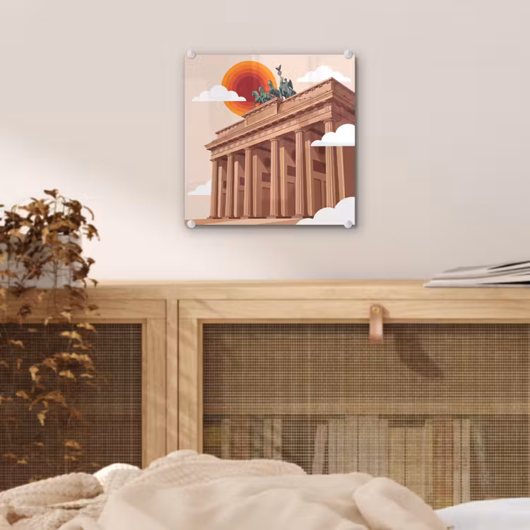 Glas schilderij - Architectuur - Brandenburg - Berlijn - Zonsondergang - Historisch — 5