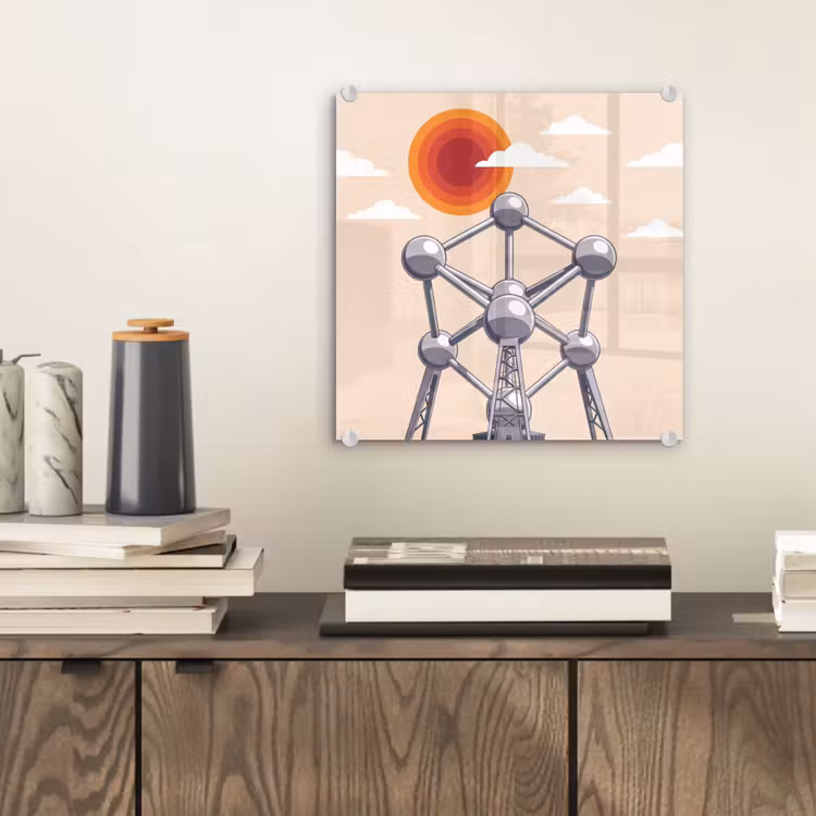 Glas schilderij - Architectuur - Geometrie - Stad - Modern - Grijs — 2