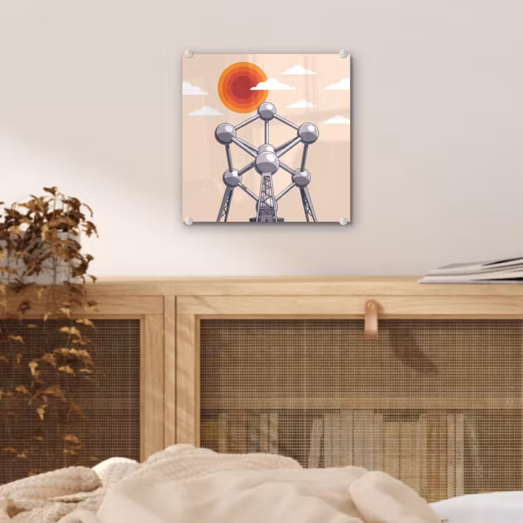 Glas schilderij - Architectuur - Geometrie - Stad - Modern - Grijs — 5