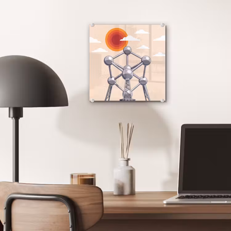 Glas schilderij - Architectuur - Geometrie - Stad - Modern - Grijs — 7