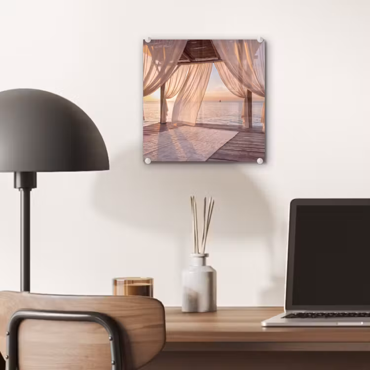 Glas schilderij - Overkapping - Zee - Zonsondergang - Vakantie - Rust — 7