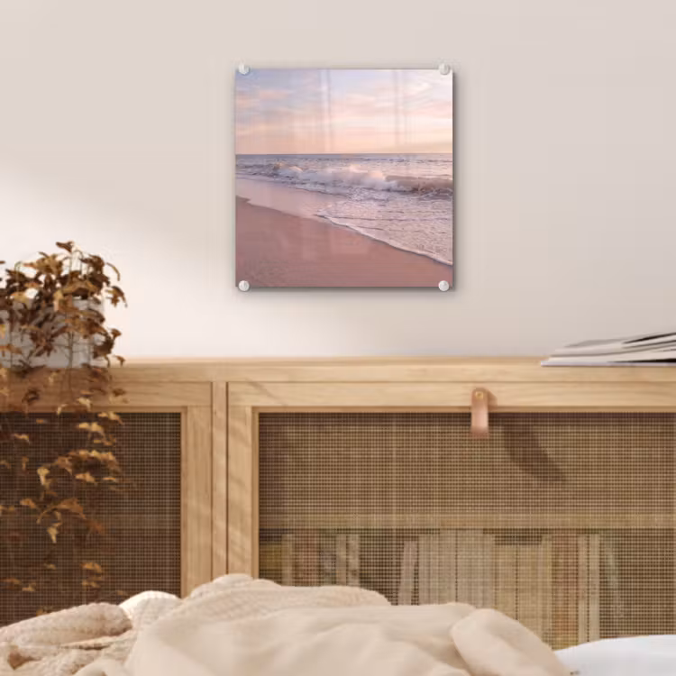 Glas schilderij - Strand - Zee - Golven - Natuur - Zonsondergang — 5