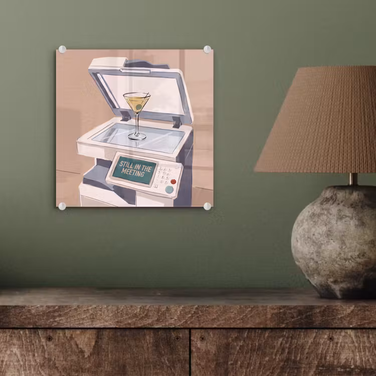 Glas schilderij - Kantoor - Drank - Humor - Illustratie — 4