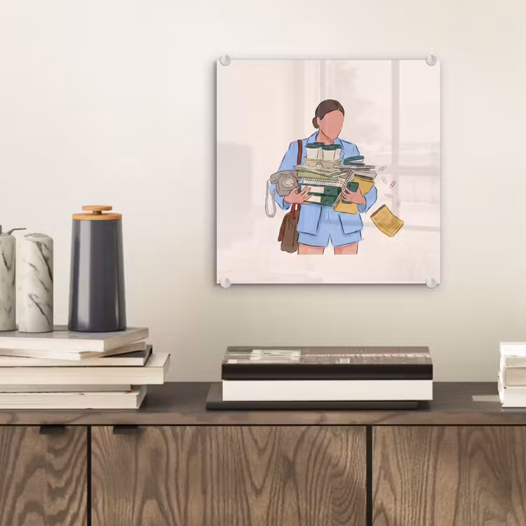 Glas schilderij - Mens - Kantoorartikelen - Werk - Modern — 2