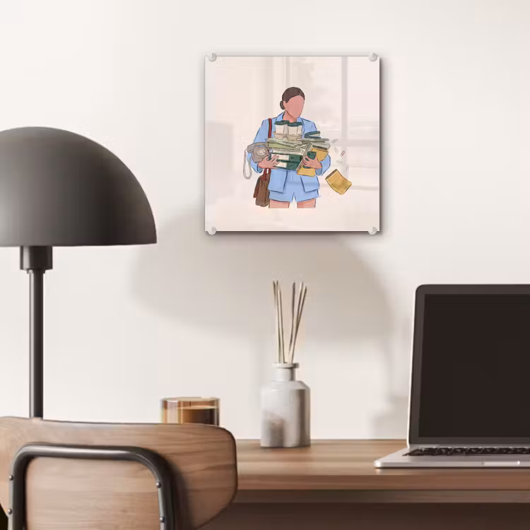 Glas schilderij - Mens - Kantoorartikelen - Werk - Modern — 7