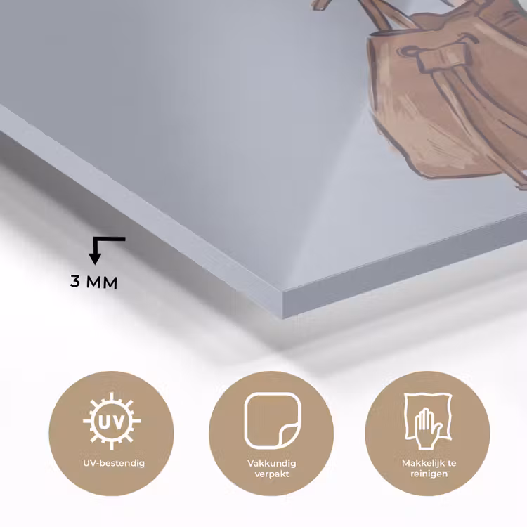 Glas schilderij - Mensen - Boodschappen - Stadsleven - Modern - Kleurrijk — 3
