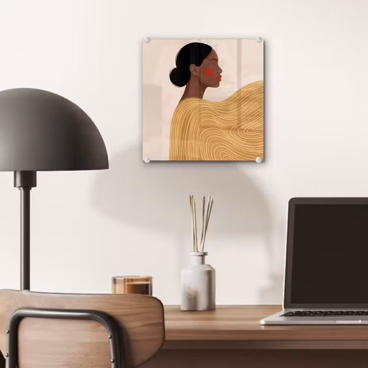 Glas schilderij - Vrouw - Profiel - Modern - Abstract - Kunst — 7