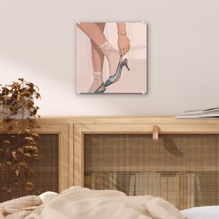 Glas schilderij - Vrouw - Schoen - Mode - Lifestyle - Groen — 5