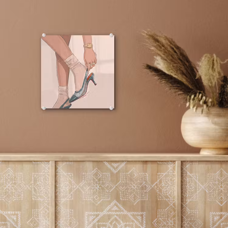 Glas schilderij - Vrouw - Schoen - Mode - Lifestyle - Groen — 6