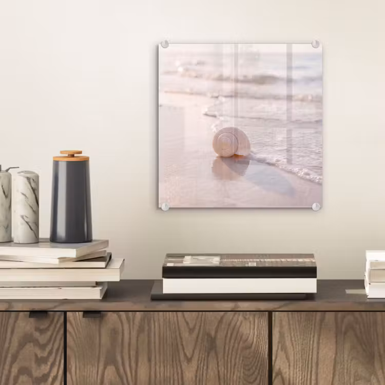 Glas schilderij - Zeeschelp - Strand - Zee - Natuur - Beige — 2